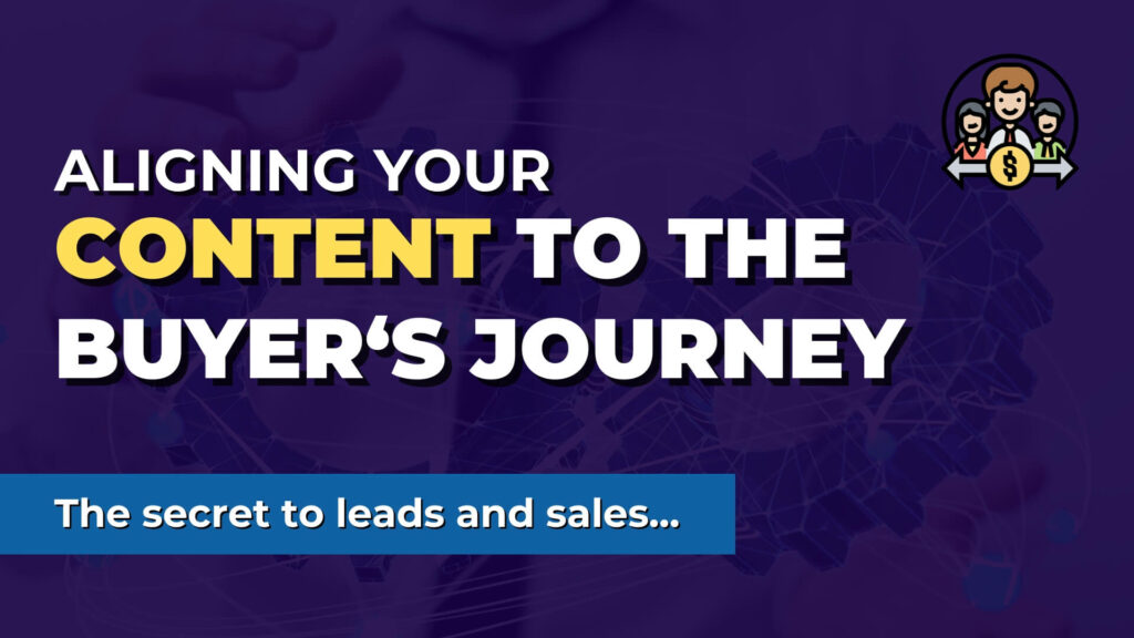 Image that says "aligning your content to the buyer's journey"